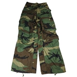Vtg US Gi Military Woodland Camoflauge M65 Field Pants/ Trousers Cold Weather XS